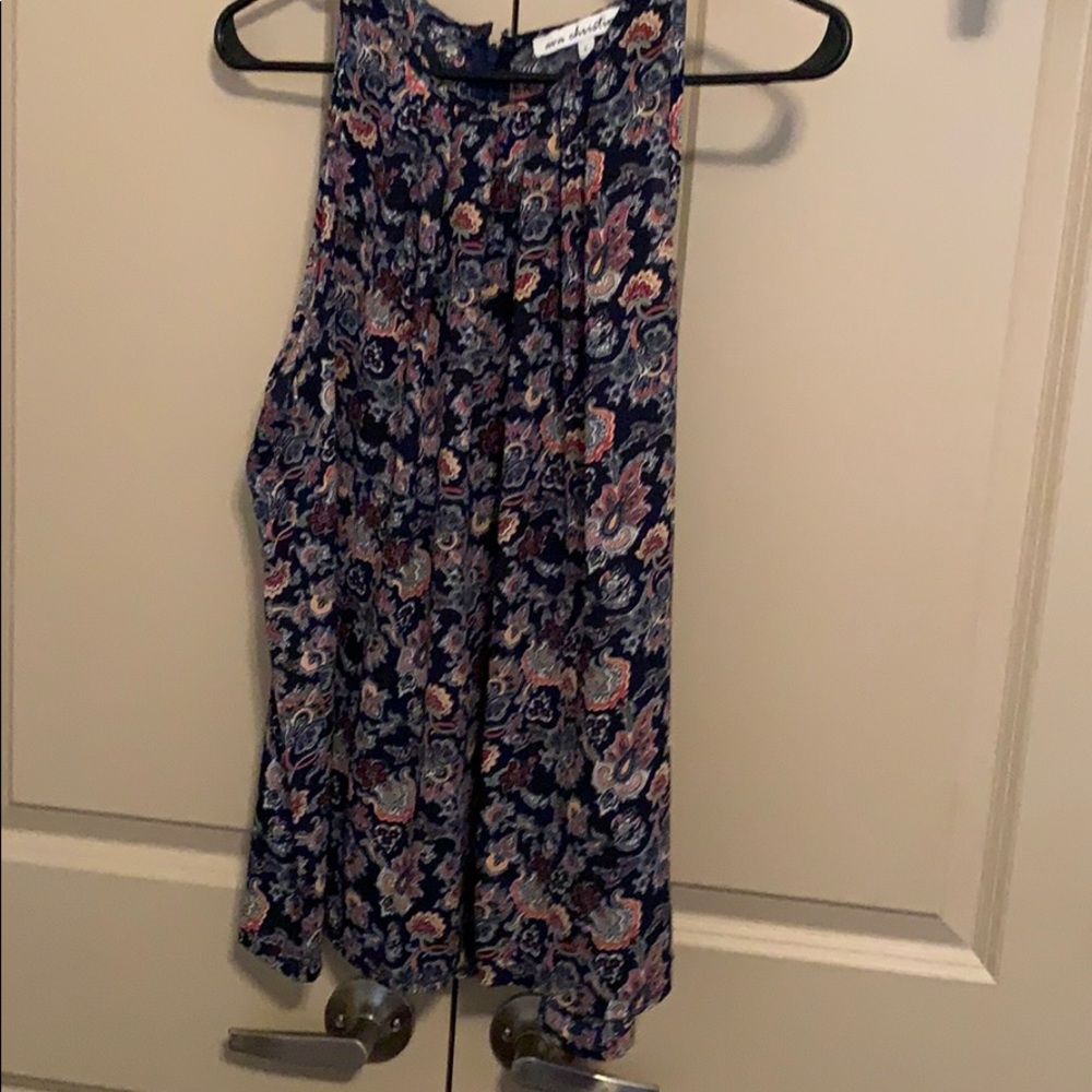 High neck paisley blouse